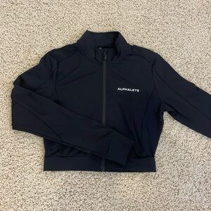 Alphalete Black Cropped Zip-Up Jacket